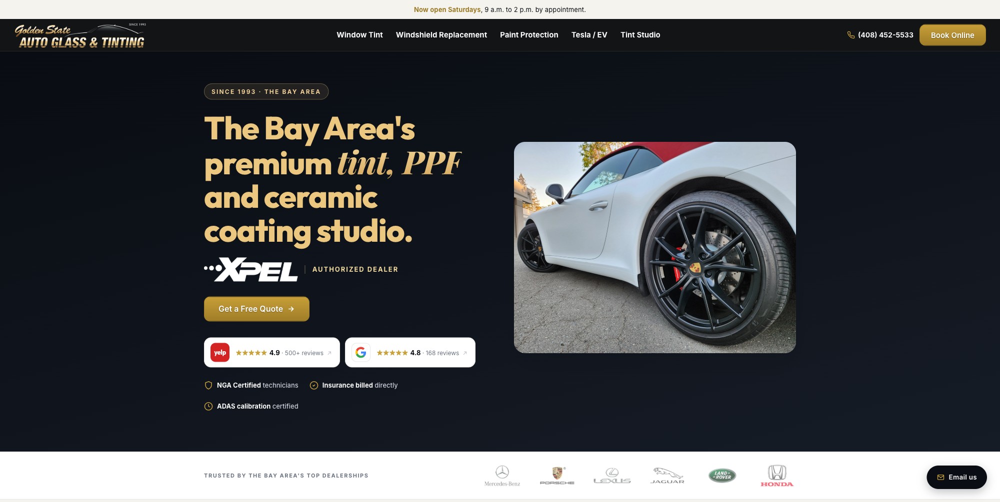 Golden State Auto Glass and Tinting homepage